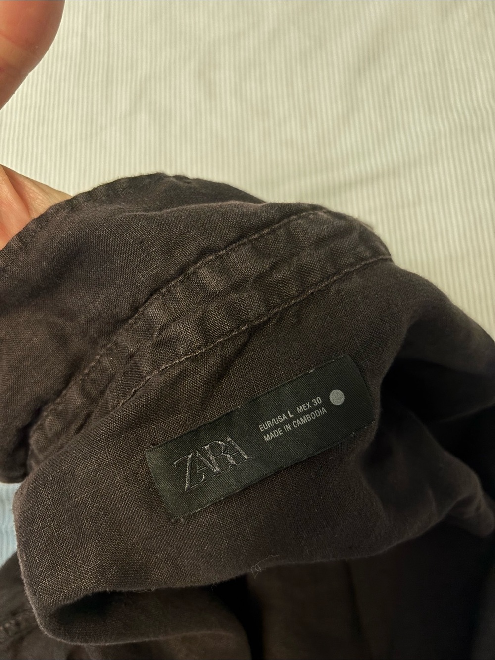 Zara linen set -chocolate brown - Elastic Waist - Picture 6 of 9